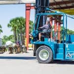 Operator of Marine Travelift Forklift